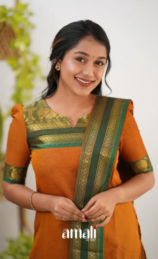 Meera Cotton Salwar - Orange Salwar