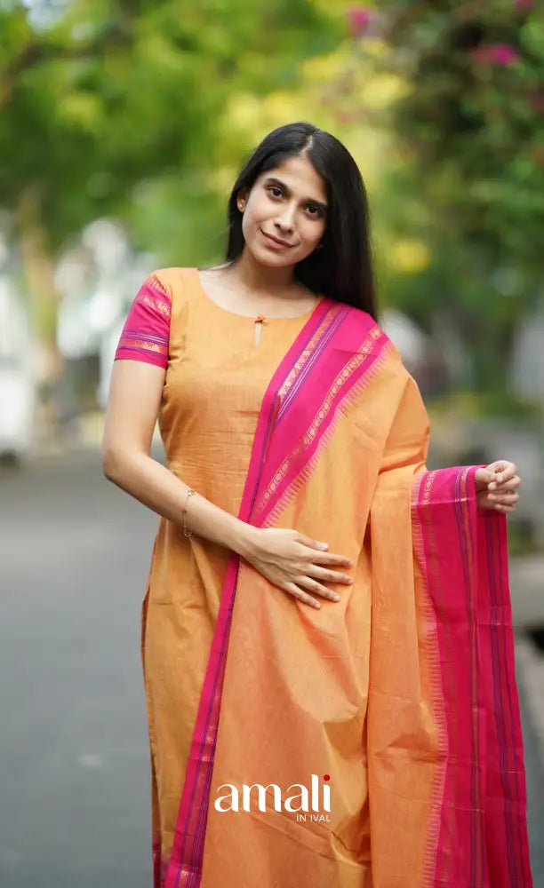 Meera Cotton Salwar - Orange salwar