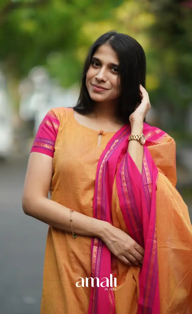Meera Cotton Salwar - Orange salwar