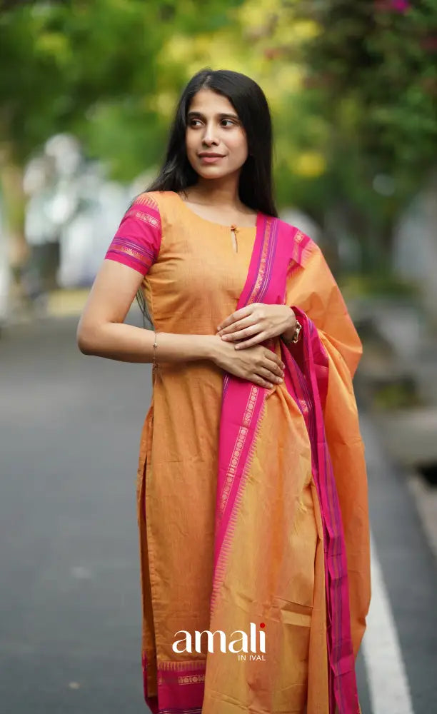 Meera Cotton Salwar - Orange salwar