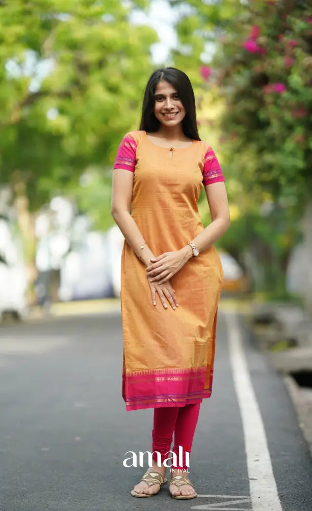 Meera Cotton Salwar - Orange salwar