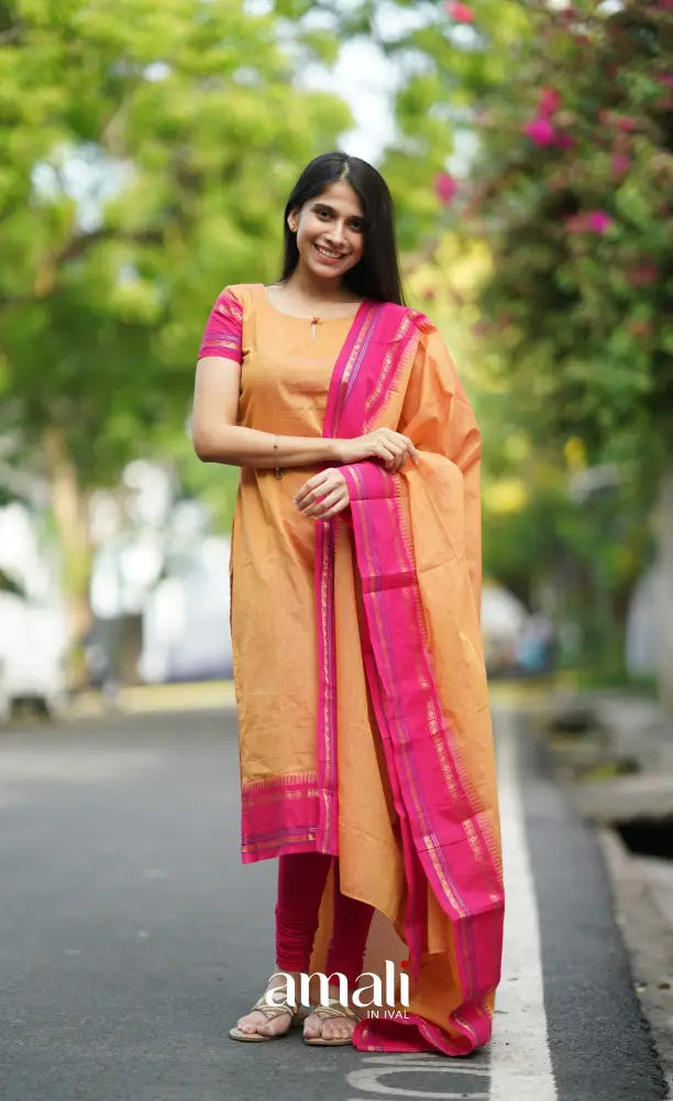 Meera Cotton Salwar - Orange salwar