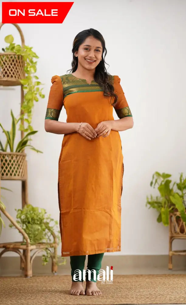 Meera Cotton Salwar - Orange Salwar