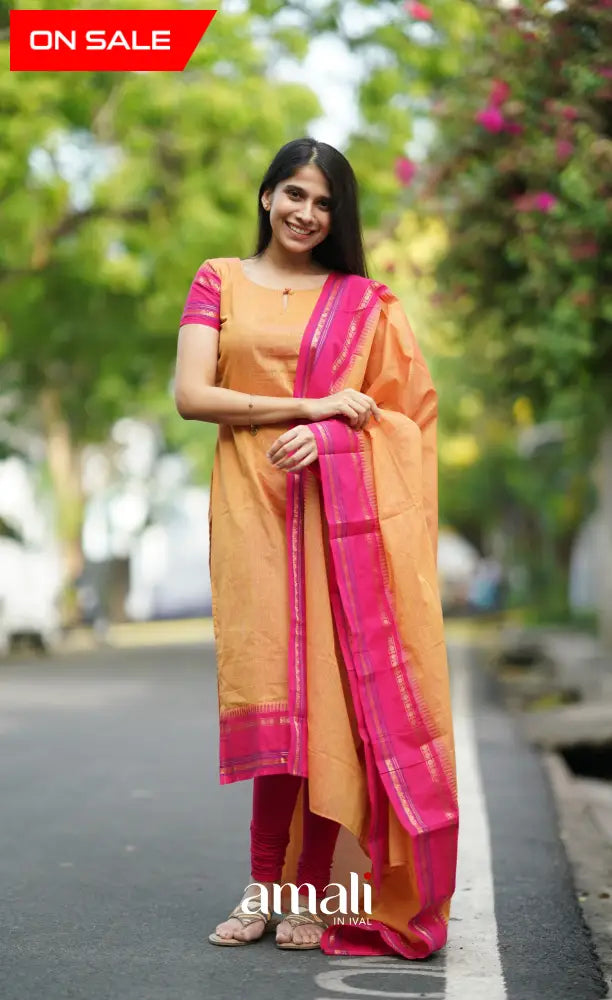 Meera Cotton Salwar - Orange salwar