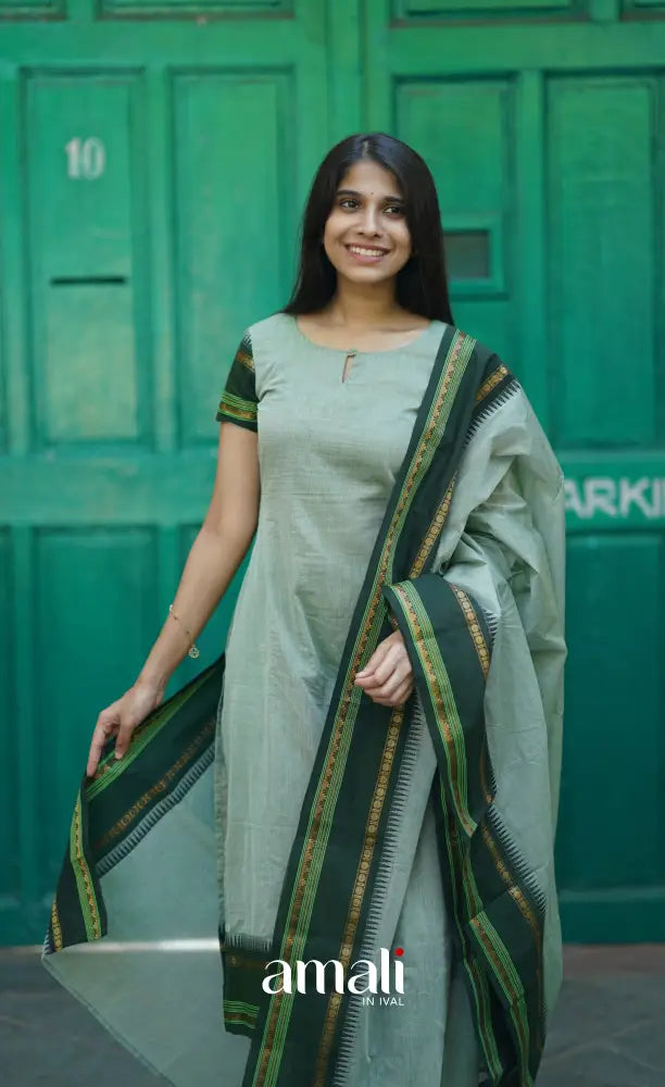 Meera Cotton Salwar - Pastel Green salwar