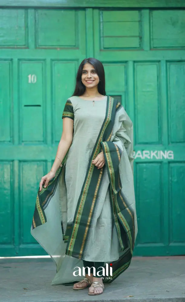 Meera Cotton Salwar - Pastel Green salwar