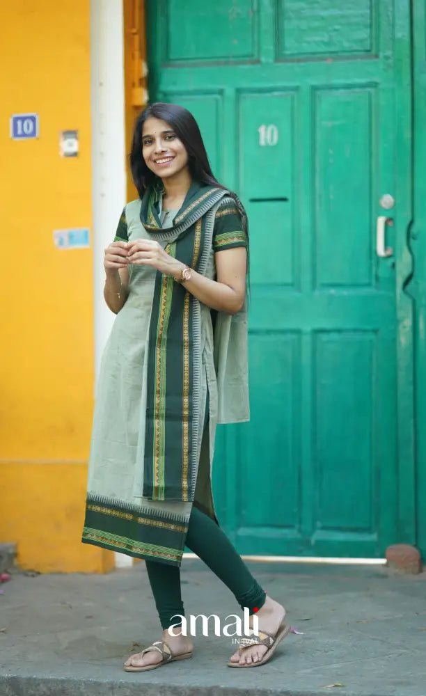 Meera Cotton Salwar - Pastel Green salwar