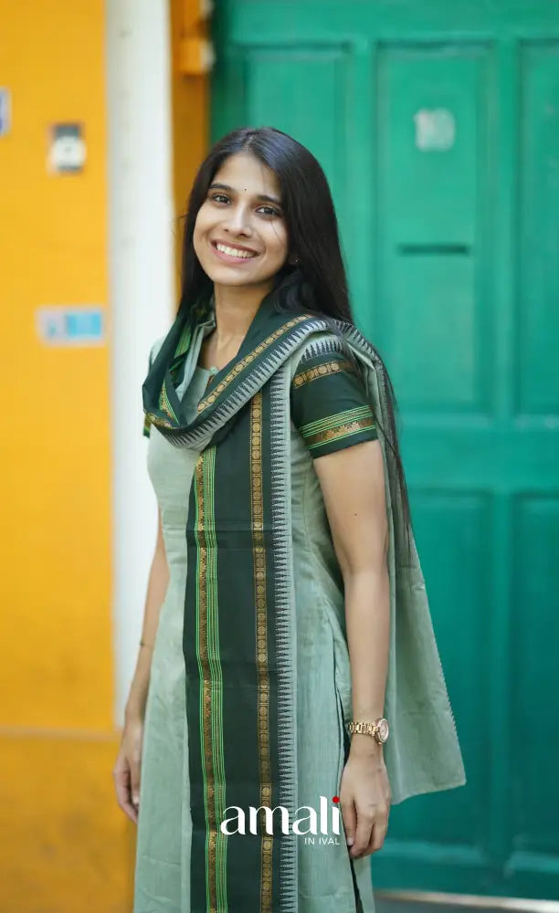 Meera Cotton Salwar - Pastel Green salwar