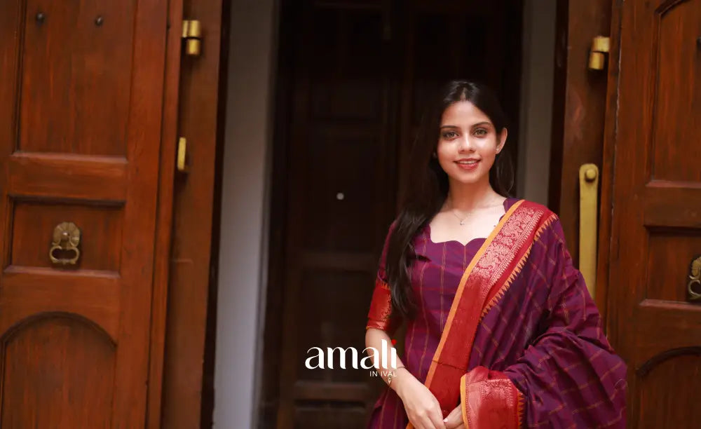 Meera Cotton Salwar - Pink and Orangish Mustard salwar