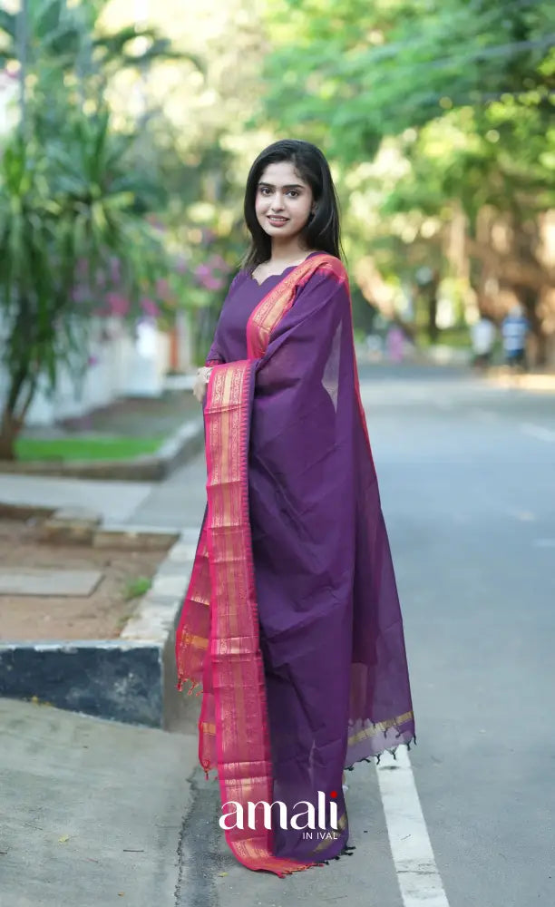 Meera Cotton Salwar - Purple and Pink salwar
