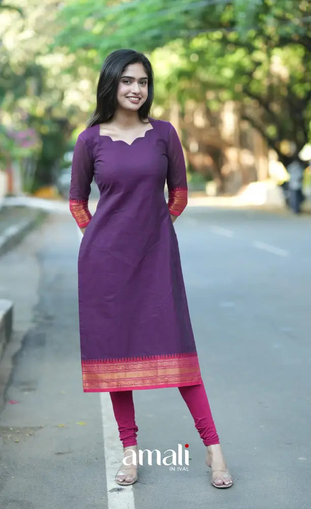Meera Cotton Salwar - Purple and Pink salwar