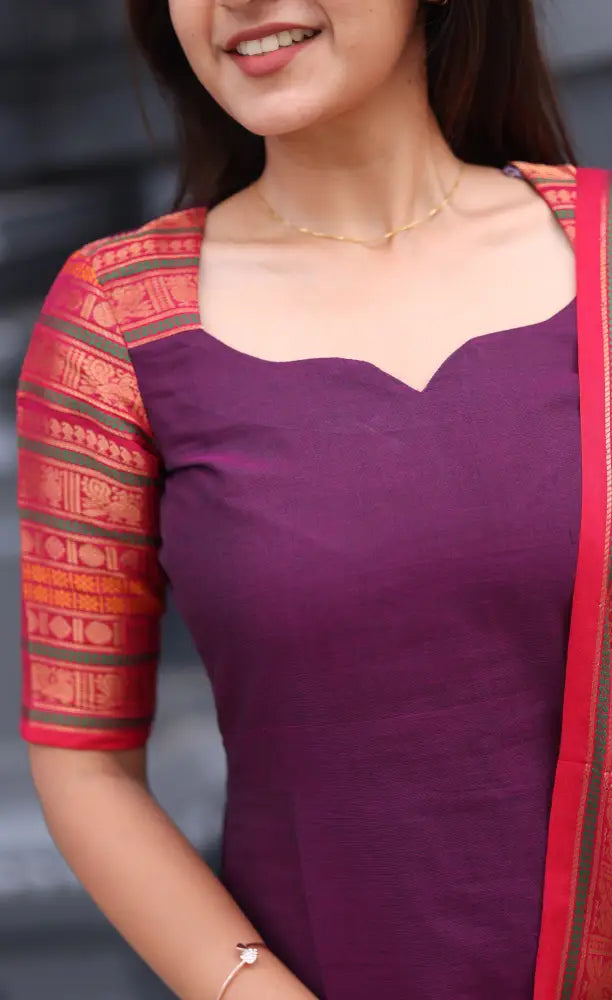 Meera Cotton Salwar - Purple and Pink salwar