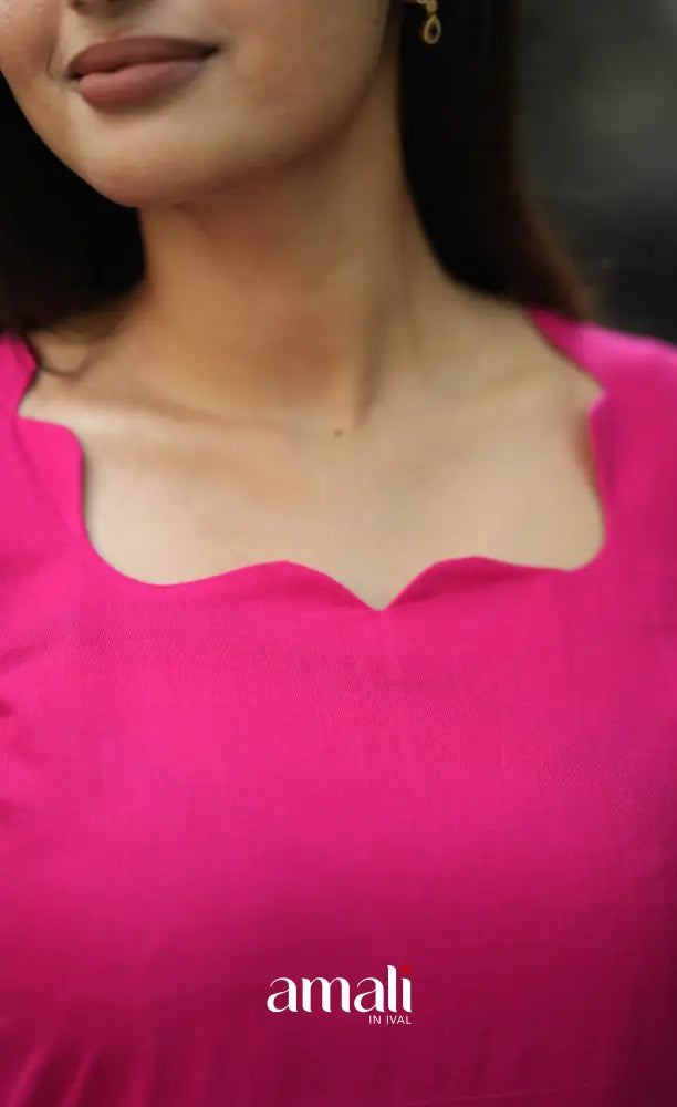 Meera Cotton Salwar - Rani Pink salwar