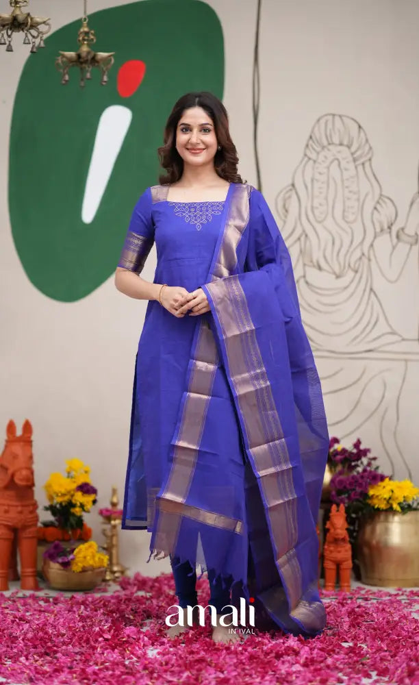 Meera Cotton Salwar - Royal Blue salwar