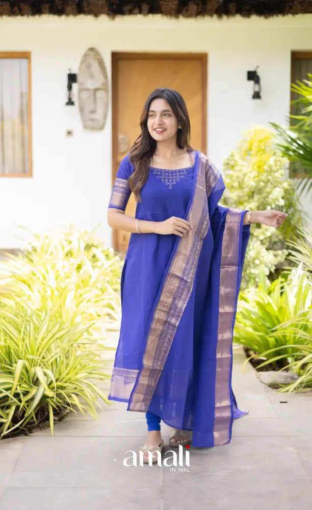 Meera Cotton Salwar - Royal Blue salwar