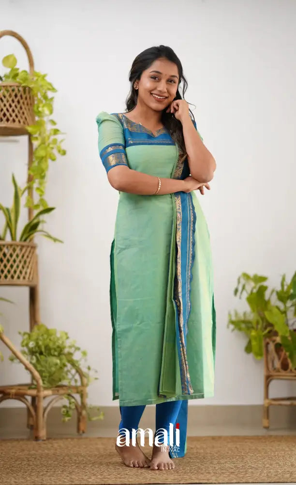 Meera Cotton Salwar - Sea Green Salwar