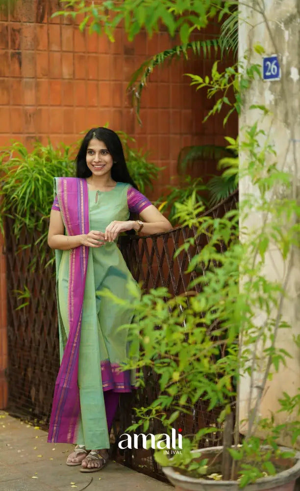Meera Cotton Salwar - Sea Green salwar