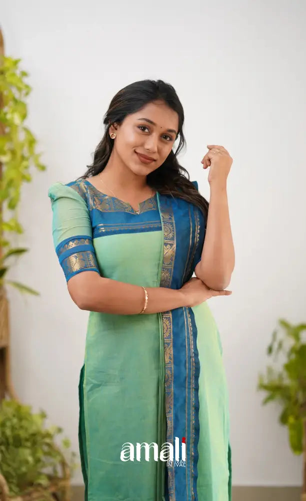 Meera Cotton Salwar - Sea Green Salwar