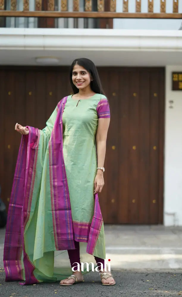 Meera Cotton Salwar - Sea Green salwar