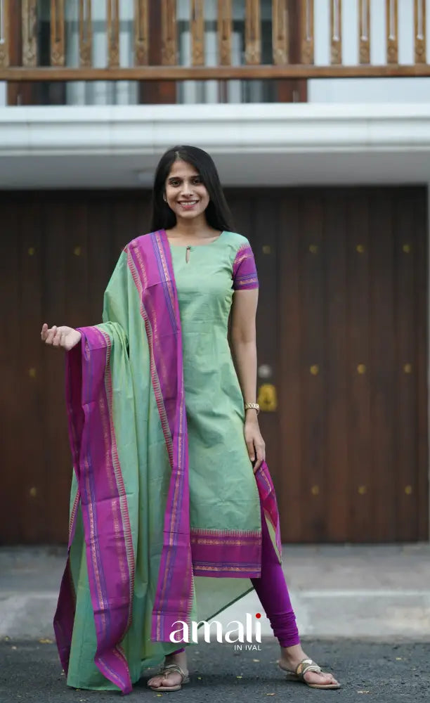 Meera Cotton Salwar - Sea Green salwar