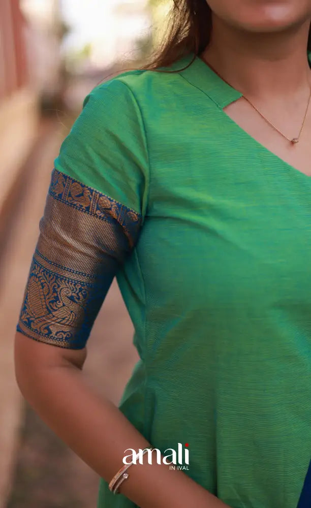 Meera Cotton Salwar - Sea Green and Blue salwar