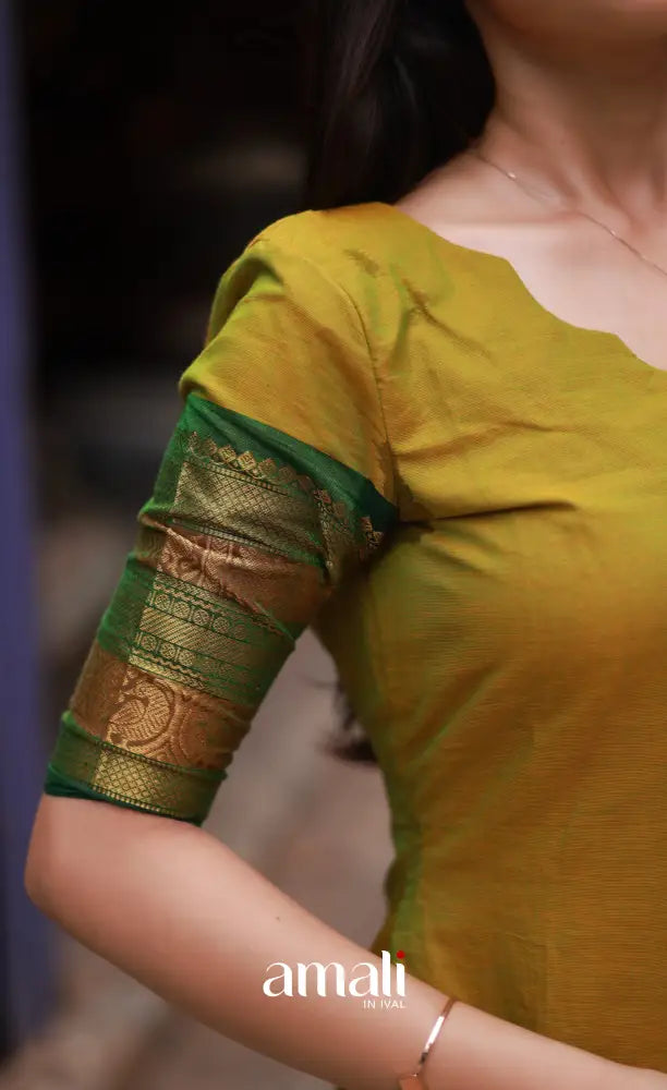 Meera Cotton Salwar - Two tone Henna Green and Dark Green salwar
