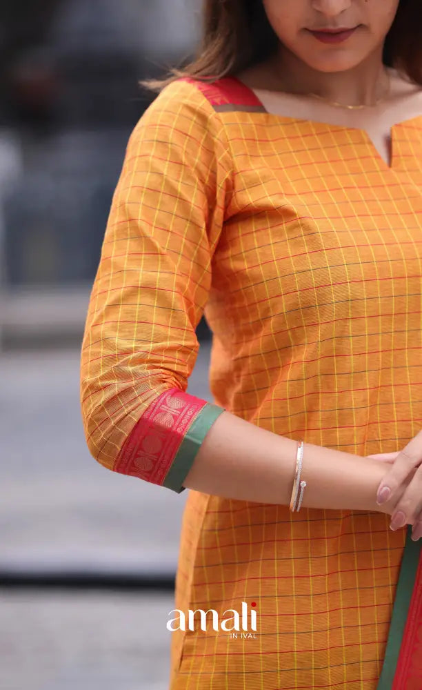 Meera Cotton Salwar Two Tone Orange shade and Pink tone salwar