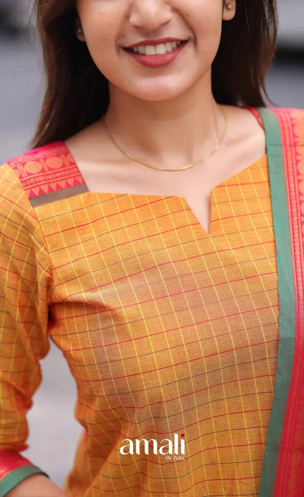 Meera Cotton Salwar Two Tone Orange shade and Pink tone Plus Size salwar