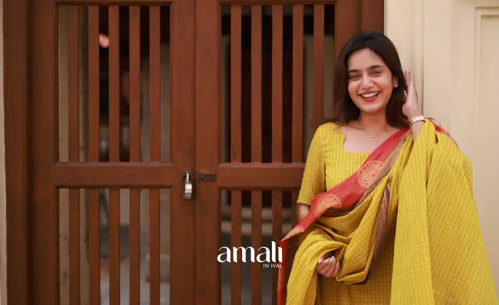 Meera Cotton Salwar - Yellow and Purple salwar