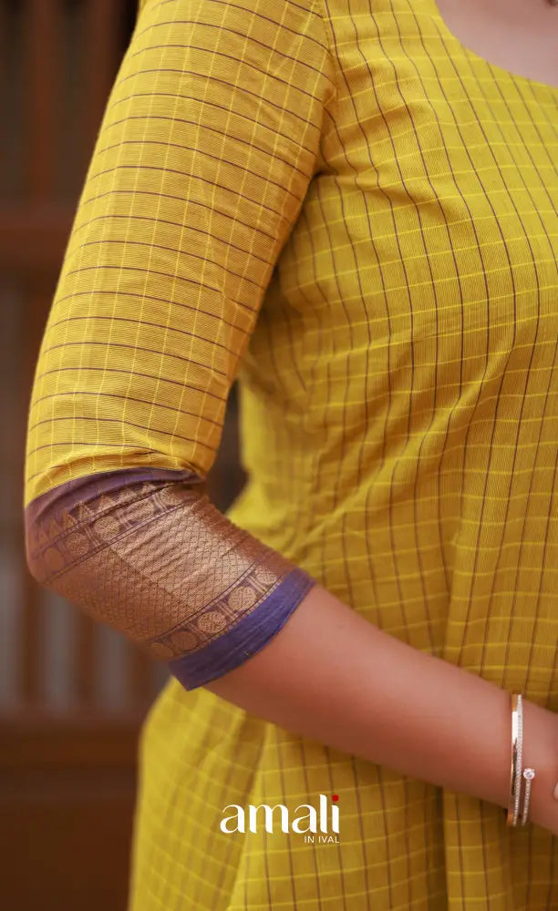 Meera Cotton Salwar - Yellow and Purple salwar