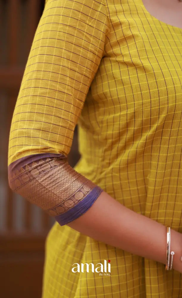 Meera Cotton Salwar - Yellow and Purple salwar