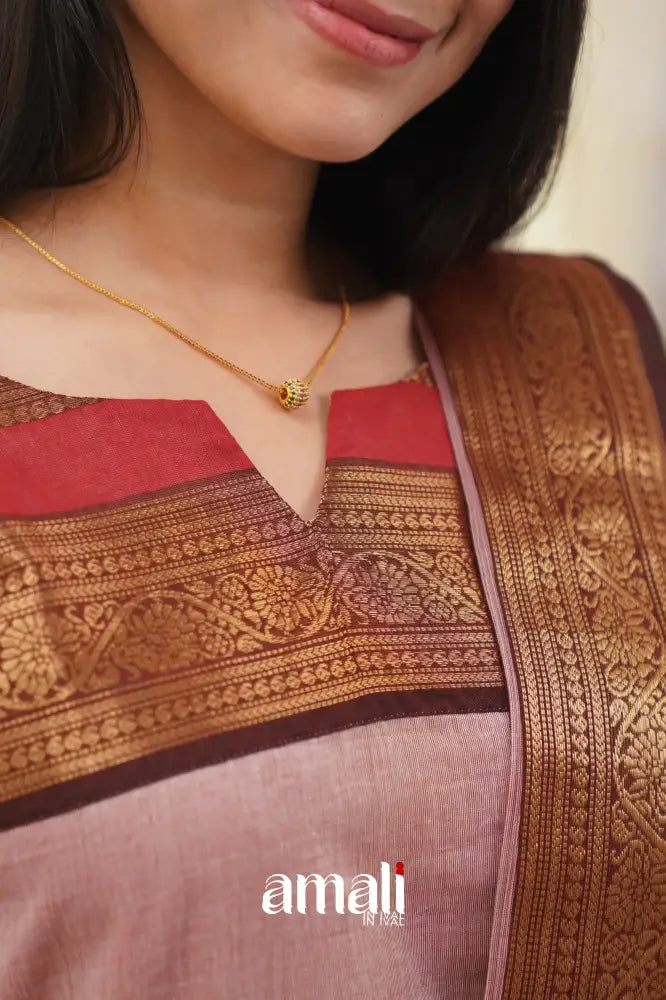 Meera Mauve Shade And Brown Tone Cotton Salwar Salwar