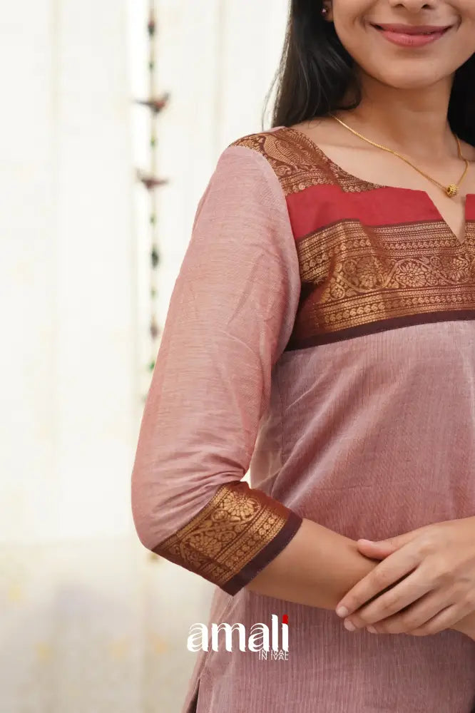 Meera Mauve Shade And Brown Tone Cotton Salwar Salwar