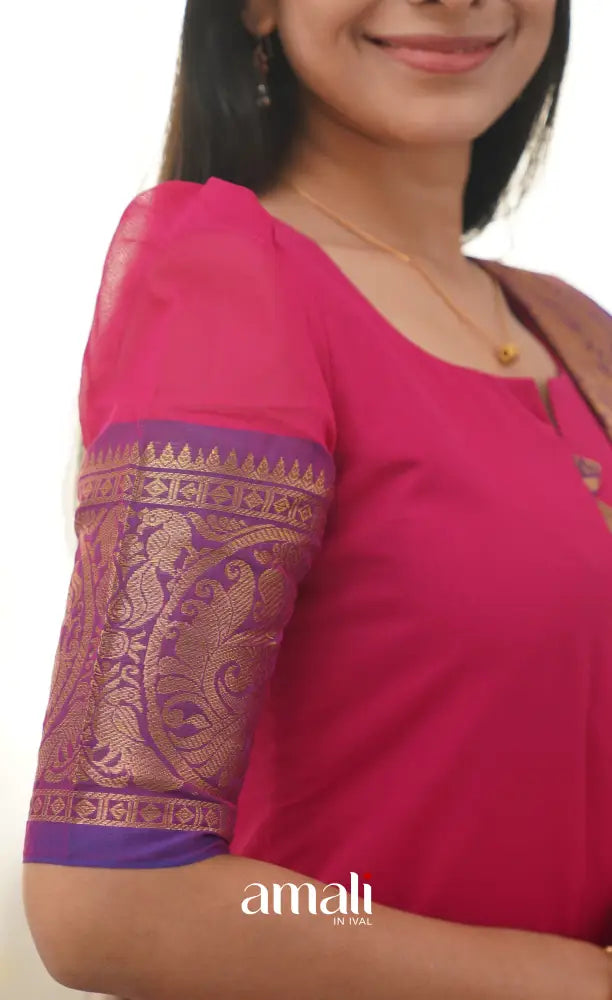 Meera Pink shade and Purple tone Cotton Salwar salwar