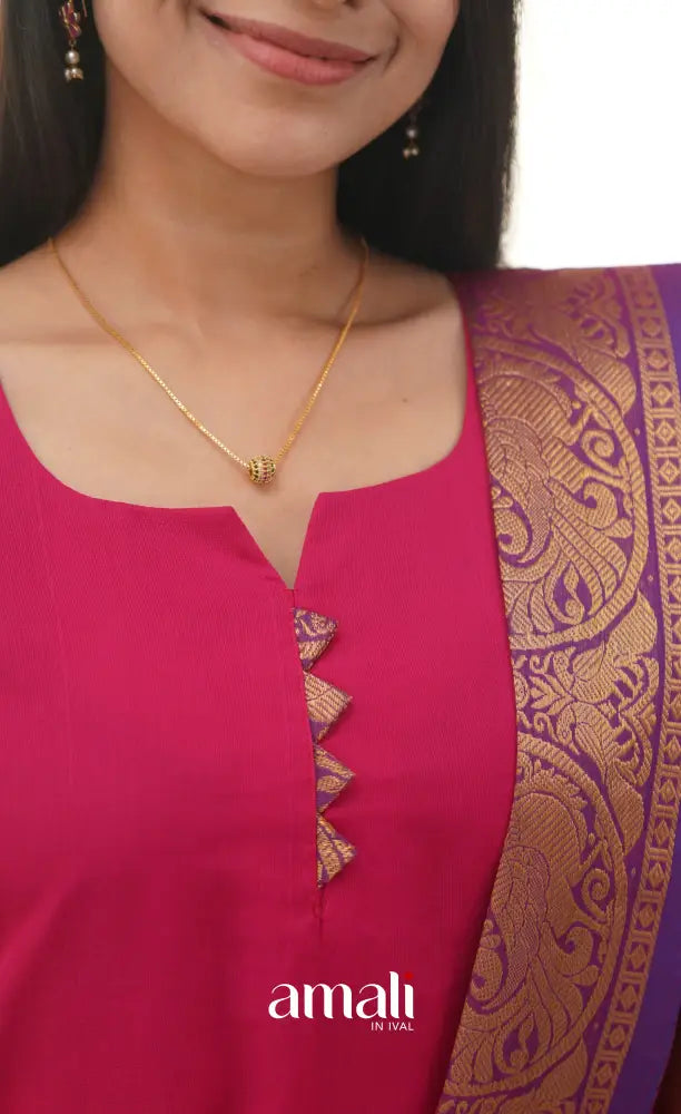 Meera Pink shade and Purple tone Cotton Salwar salwar