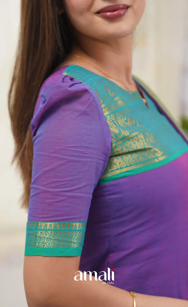 Meera Purple shade and Teal Green tone Cotton Salwar salwar