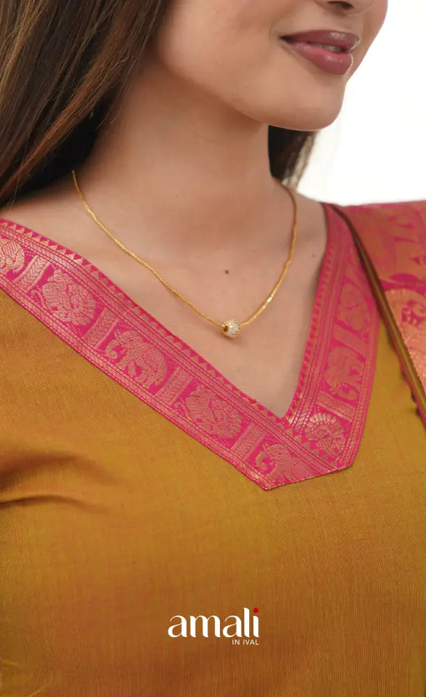 Meera Two Tone Henna Mustard shade and Pink tone Cotton Salwar salwar