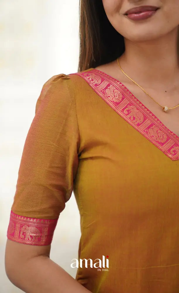 Meera Two Tone Henna Mustard shade and Pink tone Cotton Salwar salwar