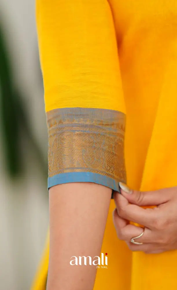 Meera Yellow tone and Blue Shade Cotton Salwar salwar