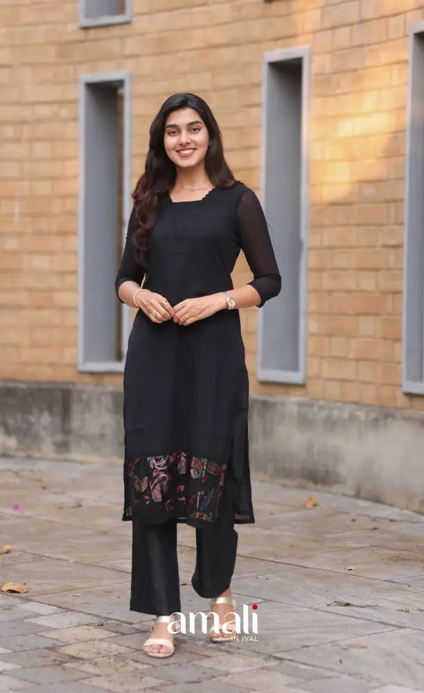 Nakshatra Georgette Salwar - Black salwar