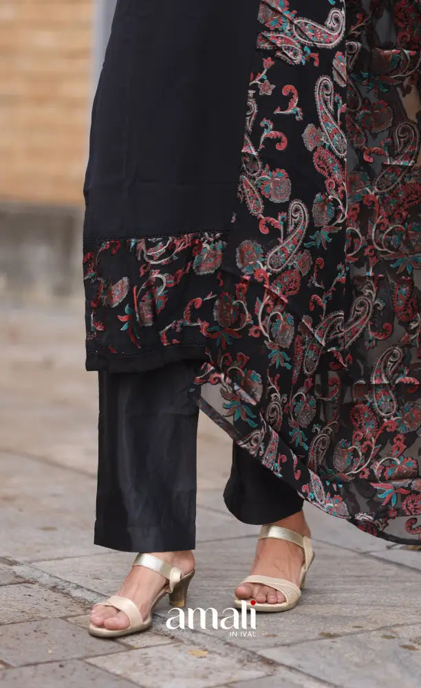 Nakshatra Georgette Salwar - Black salwar