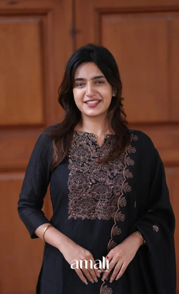 Nakshatra Georgette Salwar - Black salwar