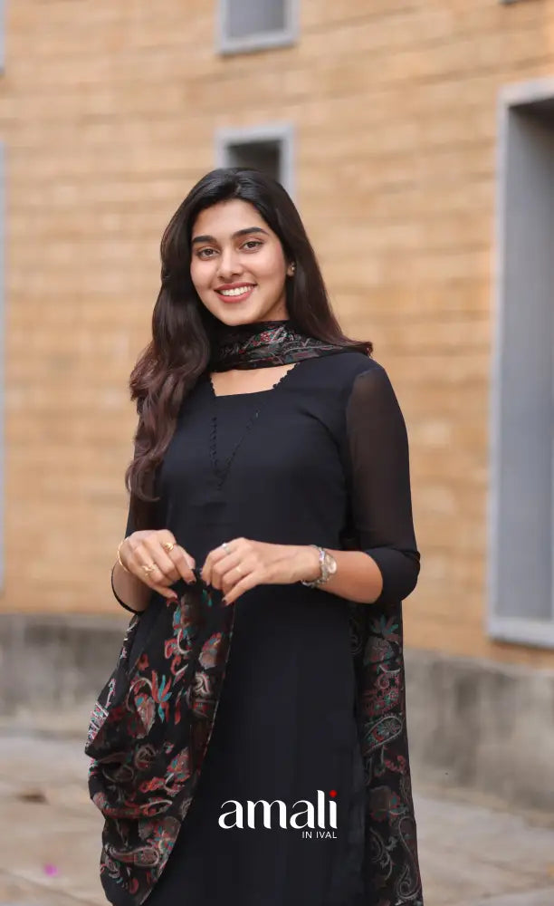 Nakshatra Georgette Salwar - Black salwar