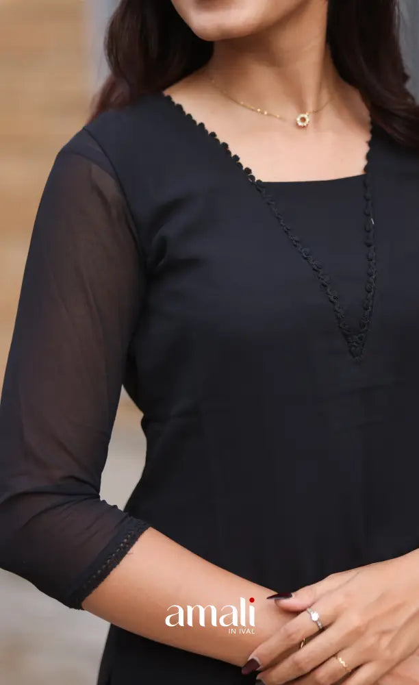 Nakshatra Georgette Salwar - Black salwar