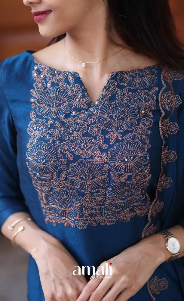 Nakshatra Georgette Salwar - Dark Blue salwar
