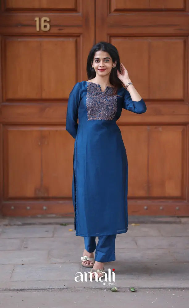 Nakshatra Georgette Salwar - Dark Blue salwar