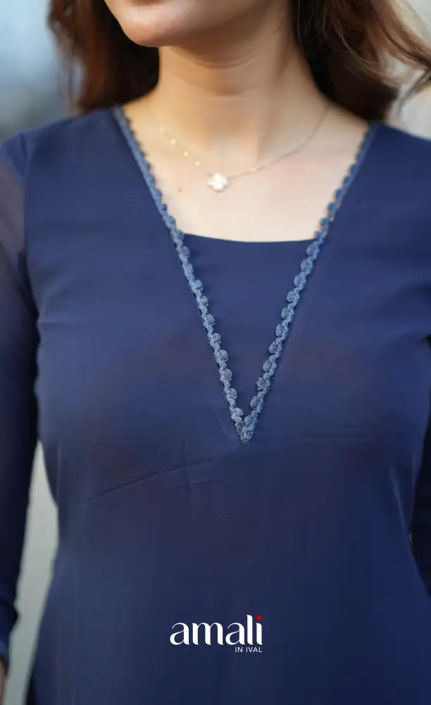 Nakshatra Georgette Salwar - Dark Blue salwar