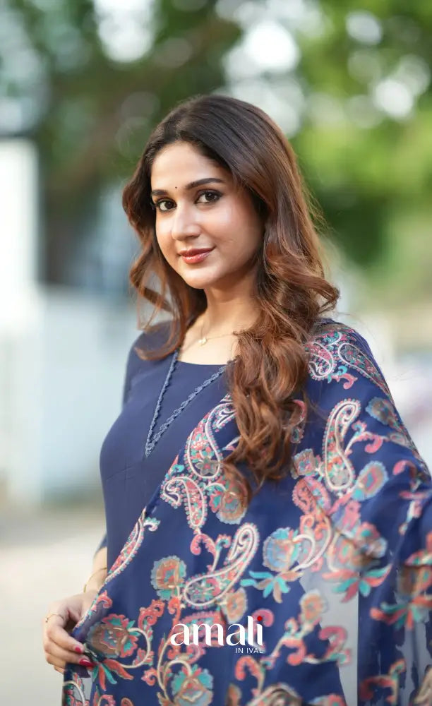 Nakshatra Georgette Salwar - Dark Blue salwar