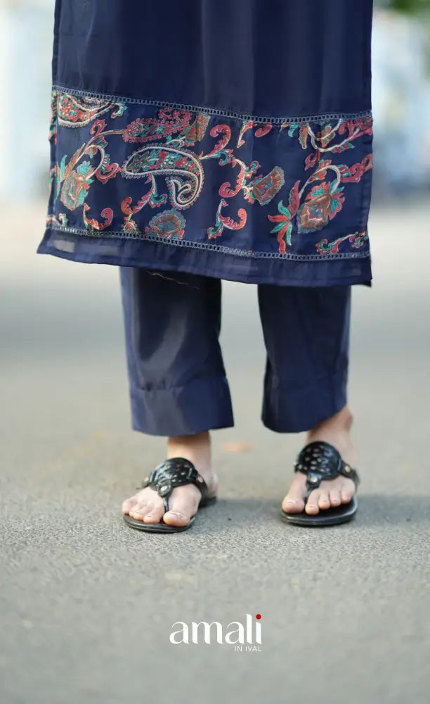 Nakshatra Georgette Salwar - Dark Blue salwar