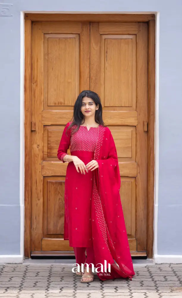 Nakshatra Georgette Salwar - Dark Pink salwar